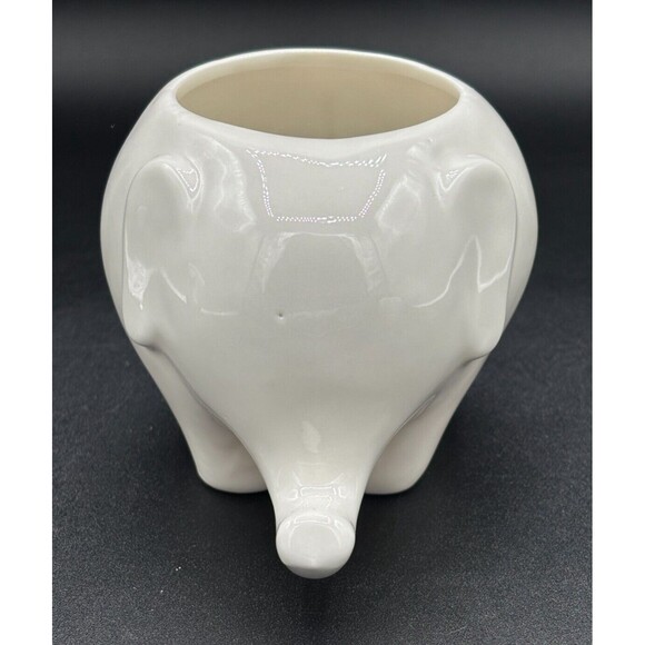 Mini Ceramic Elephant Shaped Planters Pots for Succulents Set of 3 Mod White - Picture 4 of 16